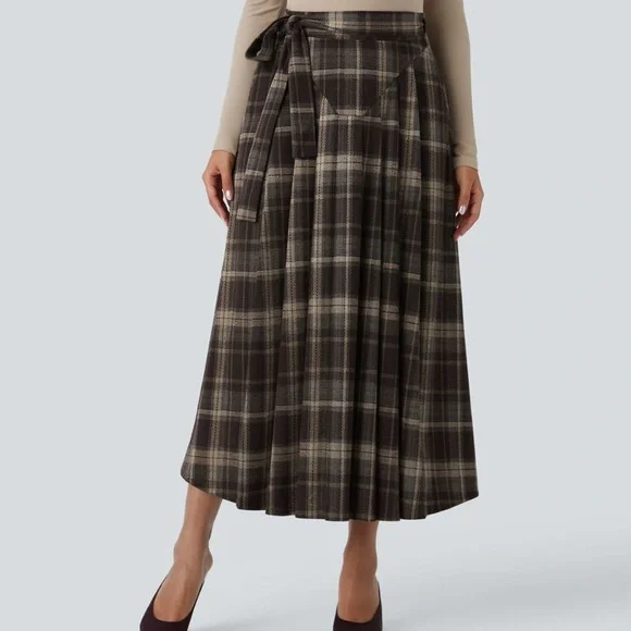 Halara Nordin Pleated A-Line Wrap Skirt - Picture 6 of 10